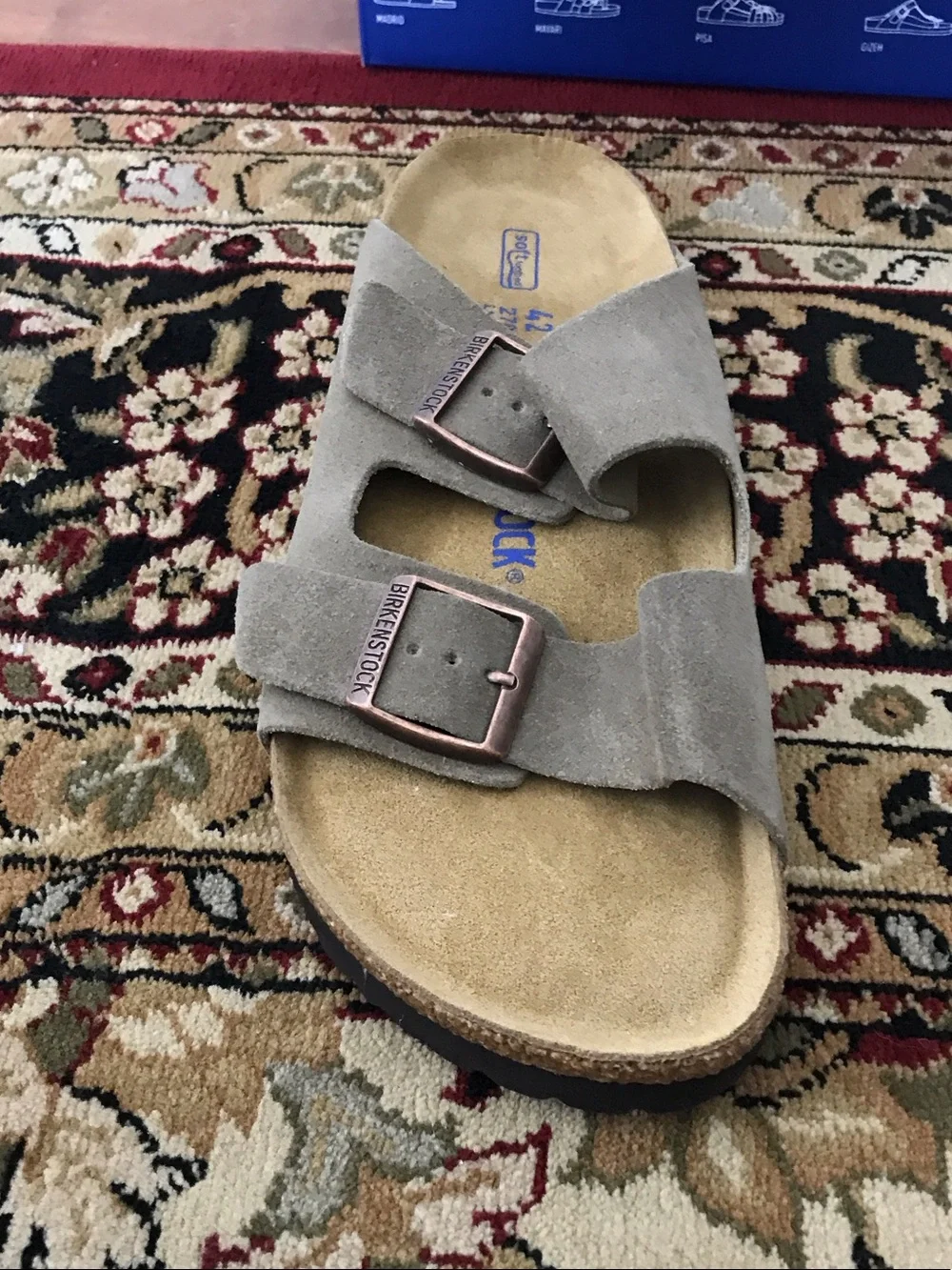 Birkenstock Arizona Suede Sandals in Taupe